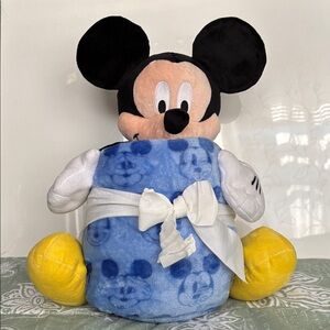 The Big One Mickey Mouse Plush with Blue Blanket